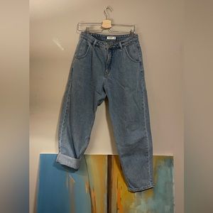 Pull and bear pleated high rise baggy balloon jeans